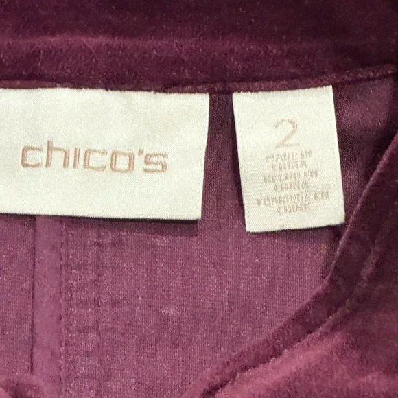 Chico's Rich Burgundy Utility Jacket with Gold Accents - Picture 6 of 10